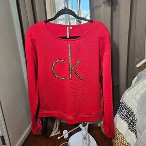 Calvin Klein Jeans Womens Red Sweatshirt L